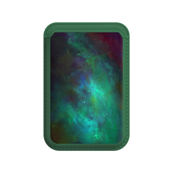 Green Pluto Nebula | Leather Wallet with MagSafe