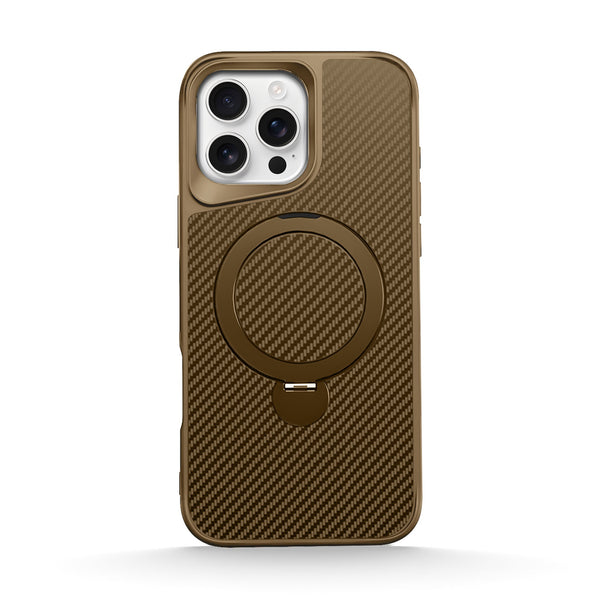 Desert Gold | iPhone Carbon Fiber Texture MagSafe Holder Case
