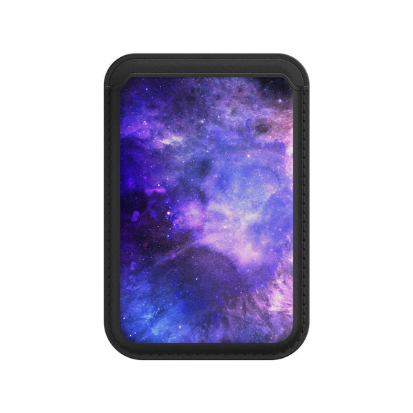 Blue-Purple Nebula | Leather Wallet with MagSafe