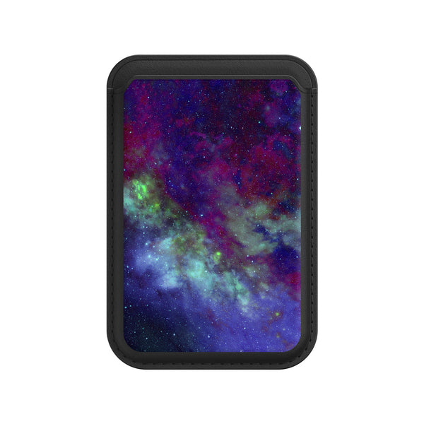 Psychedelic Purple World | Leather Wallet with MagSafe